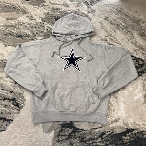 DALLAS COWBOYS NFL Apparel Combine Sz Medium Gray Hooded Sweatshirt Embroidered